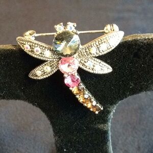 Marcasite /Austrian Crystal Dragonfly Brooch